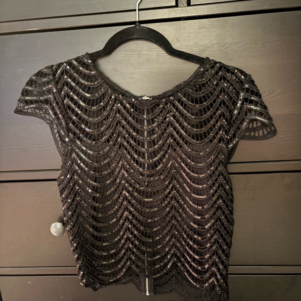 Black Sequin Women's Top